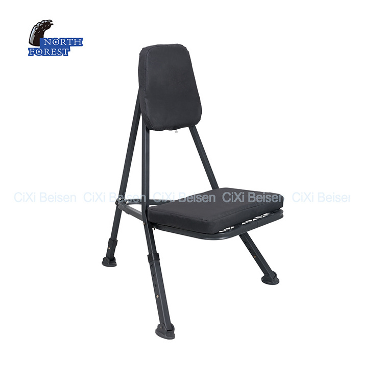 GSV Black 600D polyester strong frame iron mesh non-slip Foot-Cover hunting chair portable hunting folding chair with Backseat