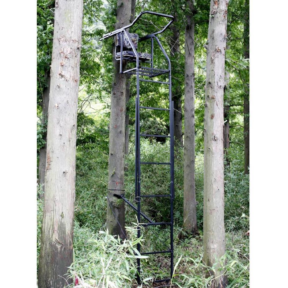 Wholesale Outdoor Telescopic Camo Metal Tree Seat Climbing Steps Deer Hunting Blind Stand Ladder Tree Stand For Hunting