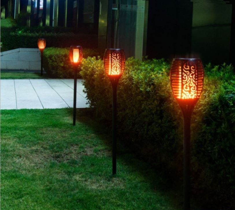 Halloween Dancing Fire Pathway Light LED Clean Energy Solar Lawn Lamp