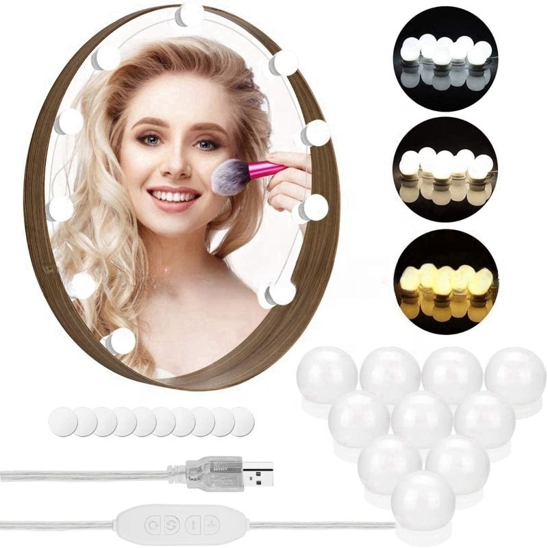 Northland Hollywood Style USB 10 Dimmable Light Bulbs bathroom Led Mirror Vanity Lights Kit for Makeup Dressing Room Bathroom