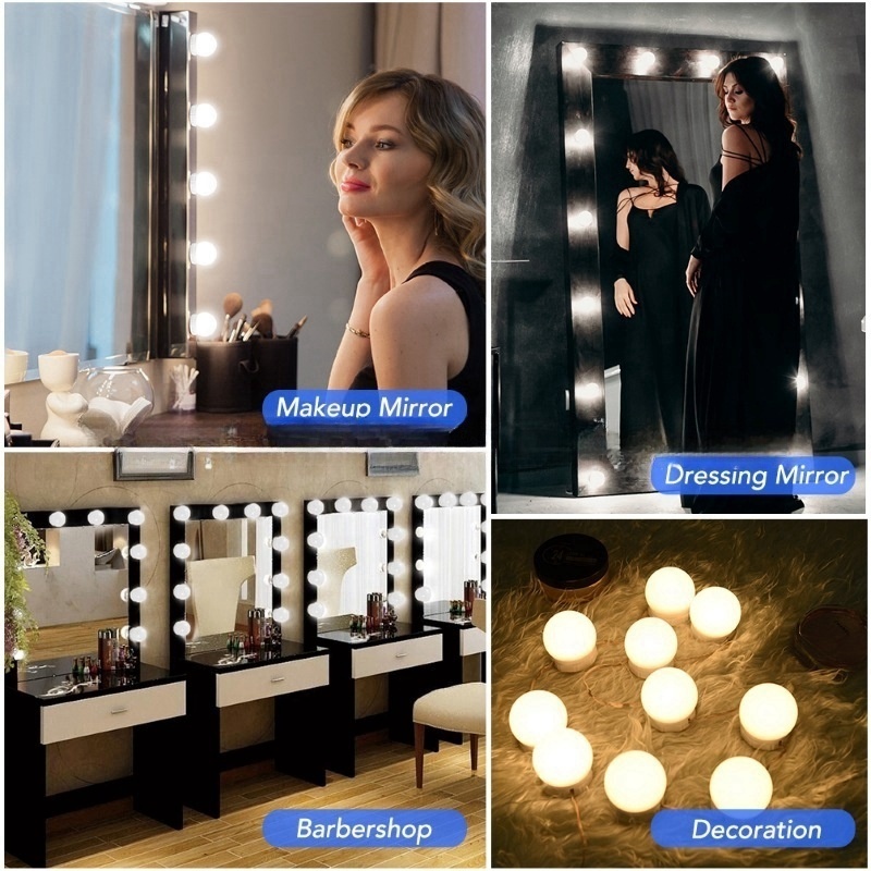 Northland Hollywood Style USB 10 Dimmable Light Bulbs bathroom Led Mirror Vanity Lights Kit for Makeup Dressing Room Bathroom