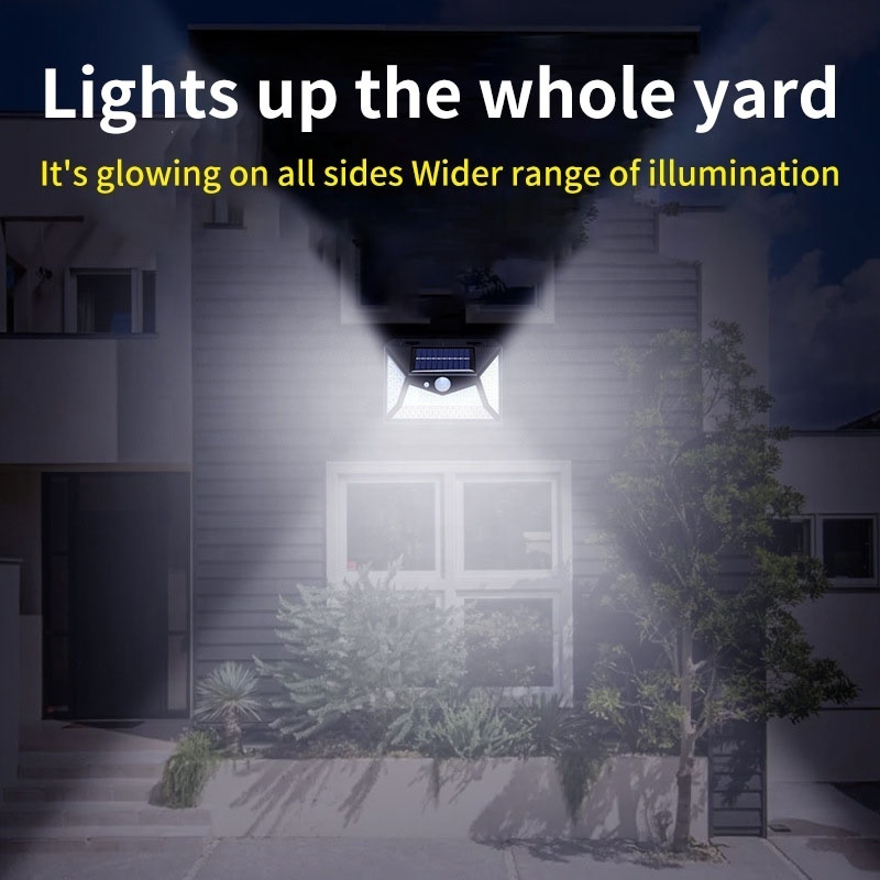 Northland 100LED 4 sides Outdoor Backyard Garden Stair Waterproof Solar Power Wall Lamp Motion Sensor Security Led Solar Light