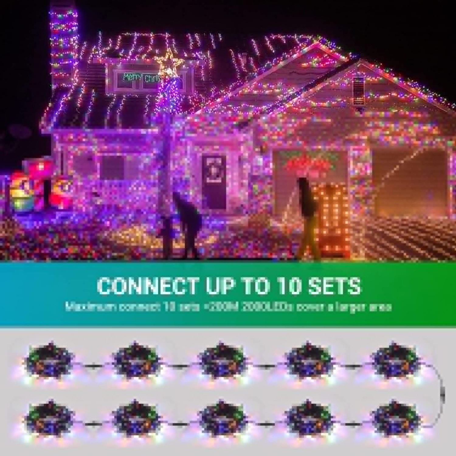 Northland Changeable Color Landscape LED RGB Christmas Lights Connectable luces de navidad Yard Decorations LED string lights