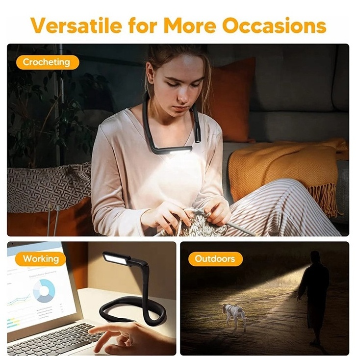 Northland hands free rechargeable bright strong LED Neck Reading Book Light flashlight for Knitting Repairing Reading in Bed