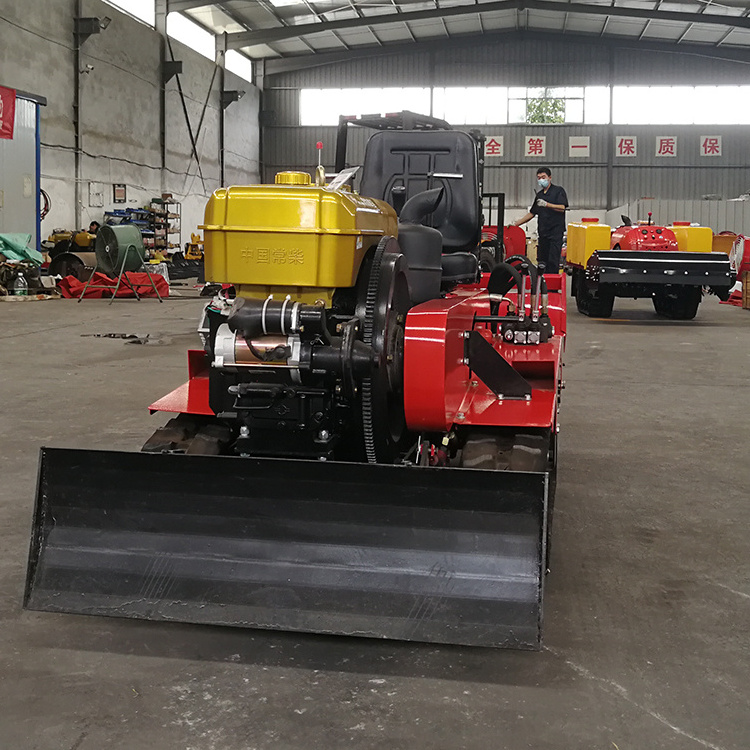 Good quality of crawler agricultural small crawler tractors with Rotary tillage width 90CM