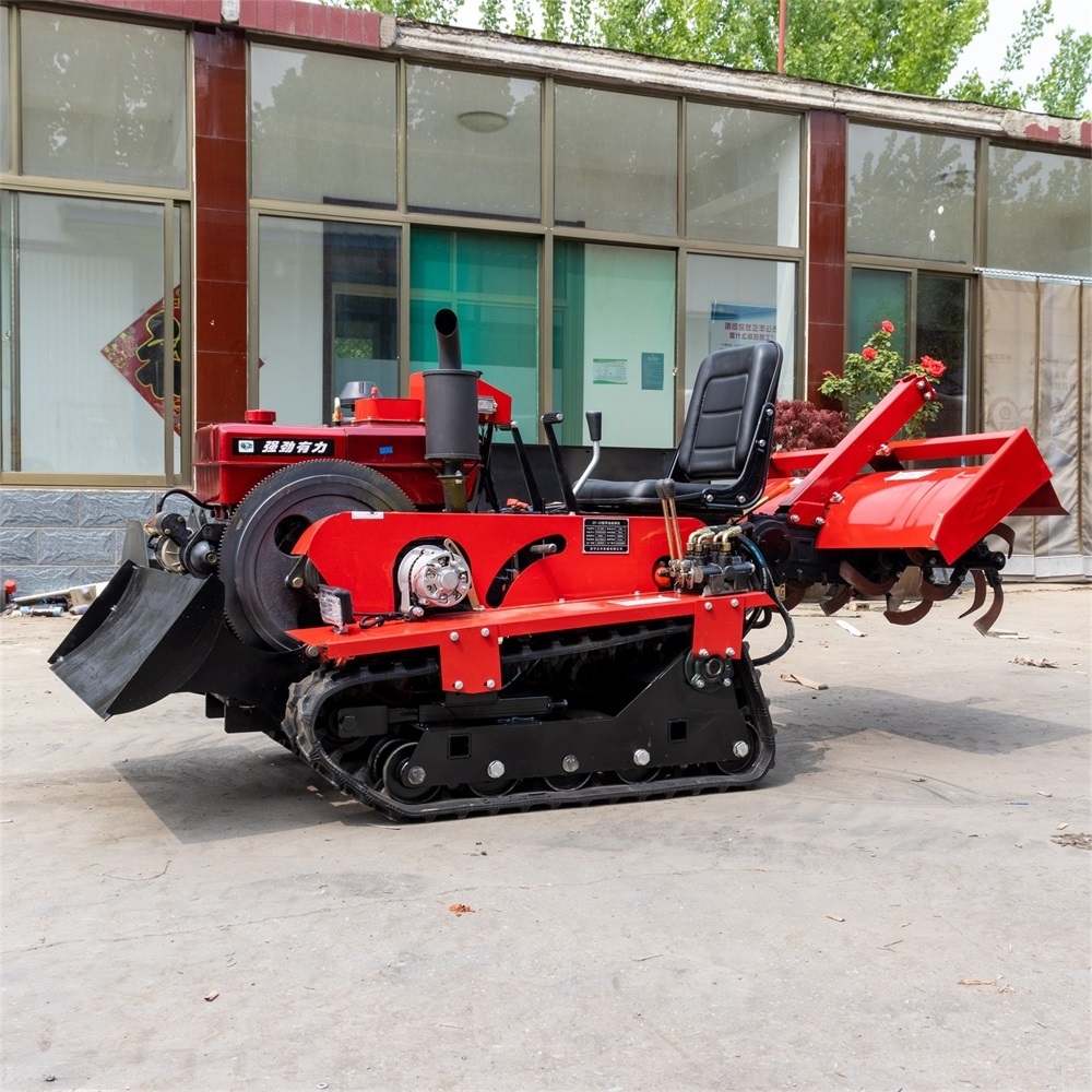 rotary tiller tractor chain Link method two crawler tractor rotary cultivator 25 HP Ride-on Rotary Tiller