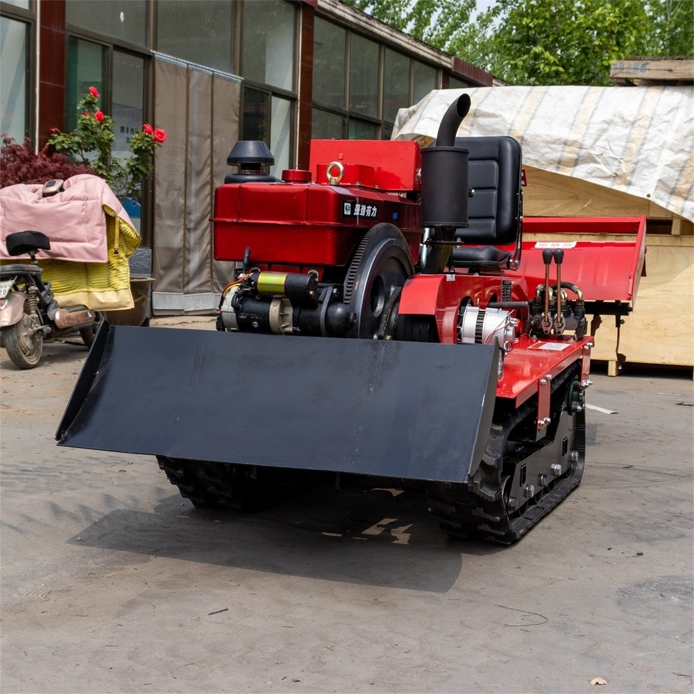 rotary tiller tractor chain Link method two crawler tractor rotary cultivator 25 HP Ride-on Rotary Tiller