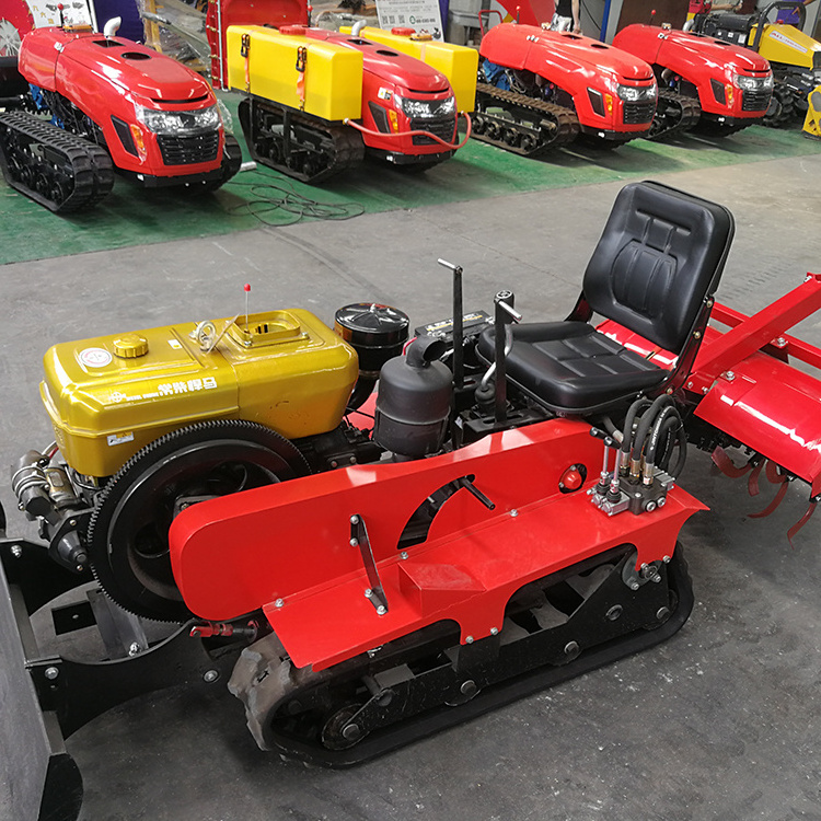 Good quality of crawler agricultural small crawler tractors with Rotary tillage width 90CM