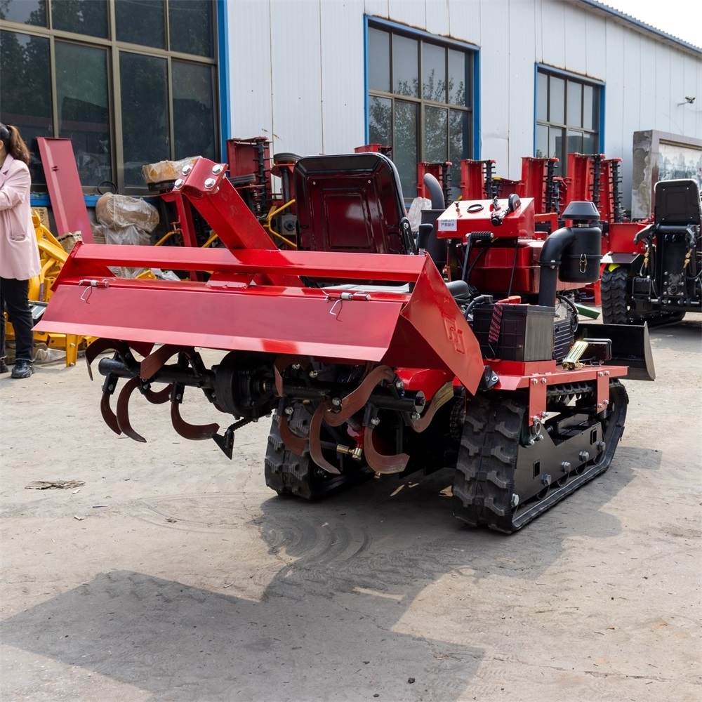 rotary tiller tractor chain Link method two crawler tractor rotary cultivator 25 HP Ride-on Rotary Tiller