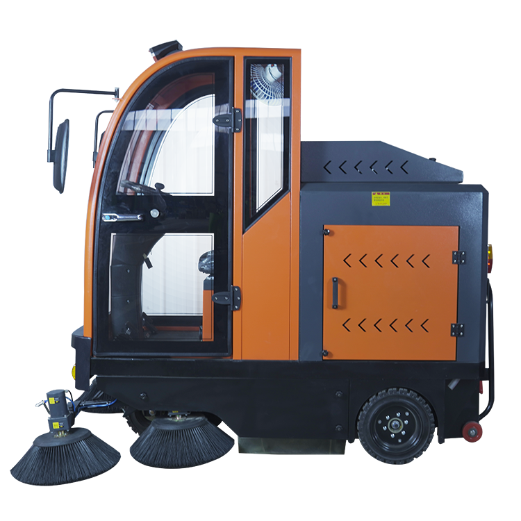 with big trash bin capacity 200L and cabin Factory price battery powers sweeper Road Sweeper for sale