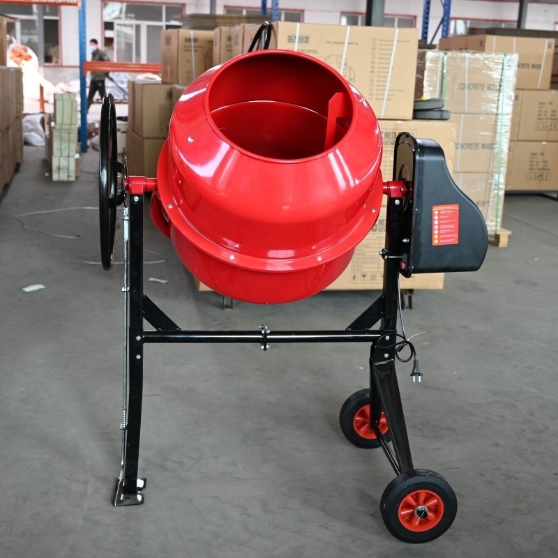 Electric portable cement concrete mixer machine concrete feed mixer with wheel