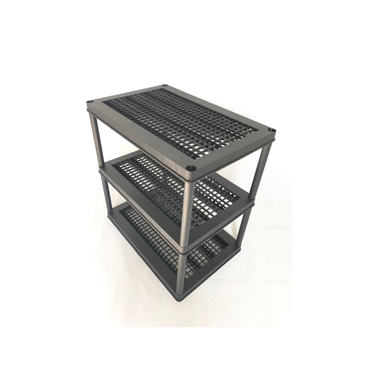 36''length 24'' Depth 43'' height 24  inch Black 3 tiers Shelf Plastic shelving unit