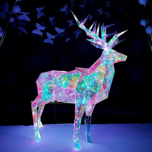 Fantasy Color reindeer sculpture light LED Motif for street decoration holiday lights outdoor christmas decoration