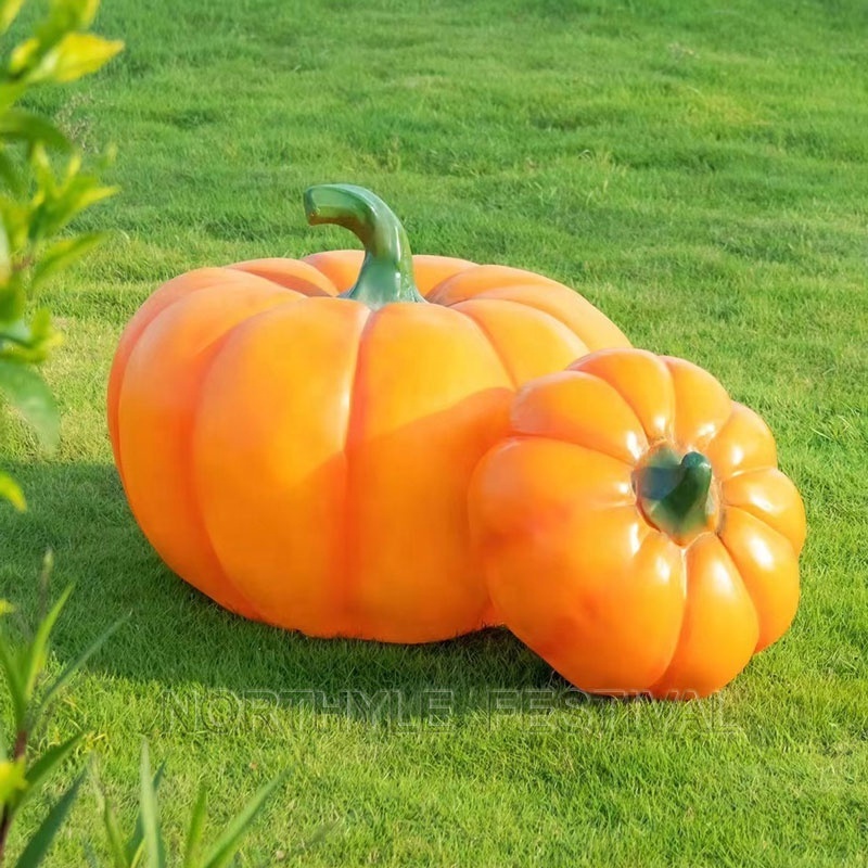 3D Pumpkin light fiberglass Sculpture lamp halloween pumpkin lights outdoor decoration halloween light up pumpkin decoration