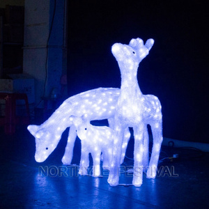 3D Deer lights christmas decoration outdoor cold white Led Animal Sculpture Rope Street Light reindeer Transparent Luminous