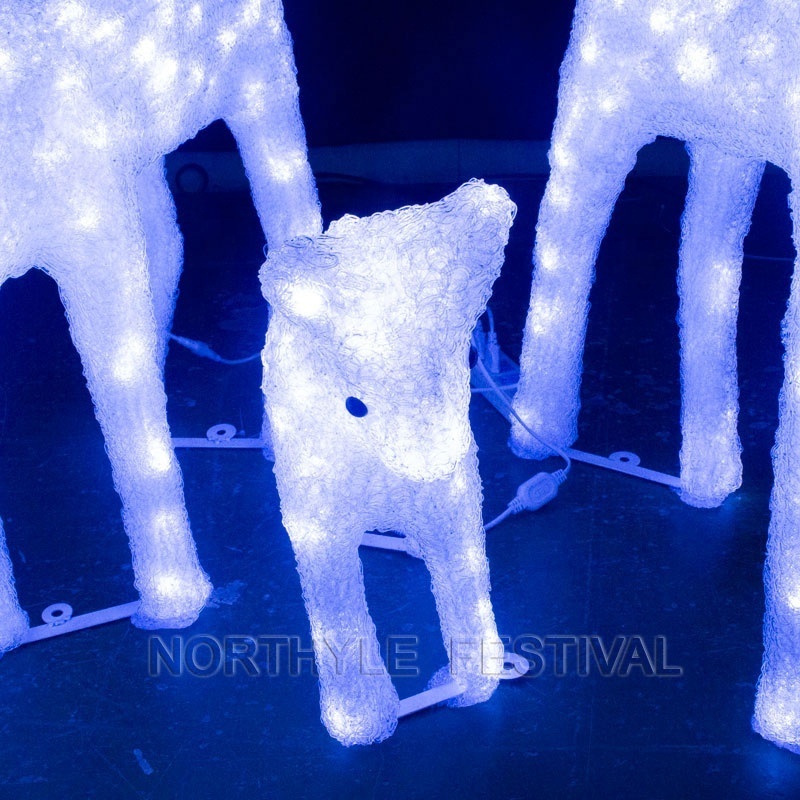 3D Deer lights christmas decoration outdoor cold white Led Animal Sculpture Rope Street Light reindeer Transparent Luminous