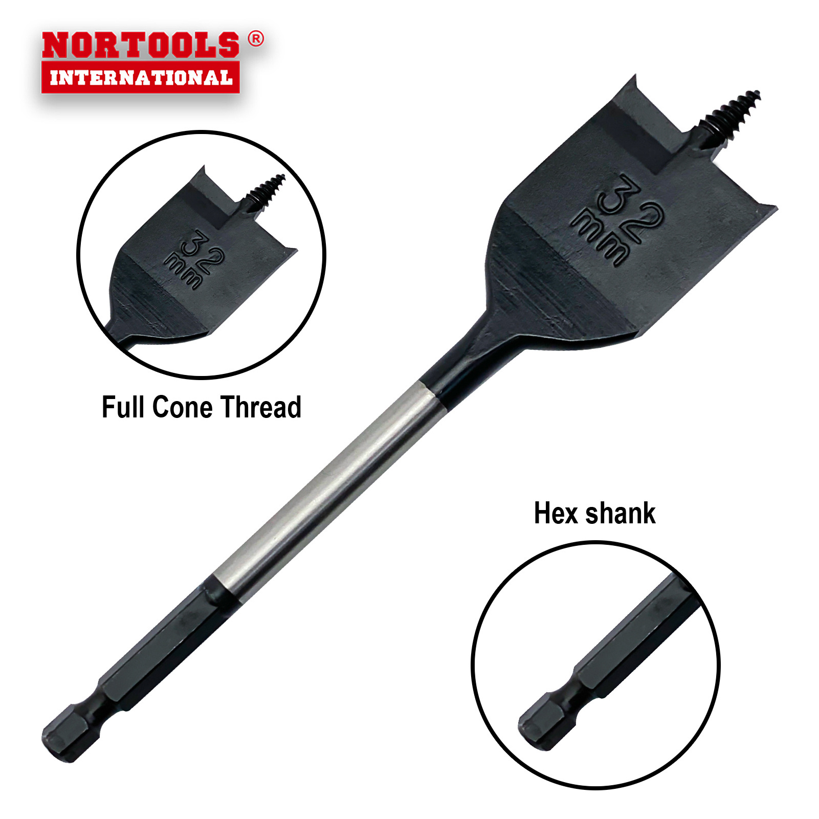 Fast Drilling Self Feed Spade Flat Screw Tip Wood Core Drill Bits For Woodworking