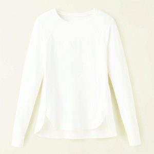 Women's White Slim Fit Long Sleeve Top - 92% Recycled Polyester, 8% Spandex, Quick Drying, Moisture Wicking, Anti-Odour