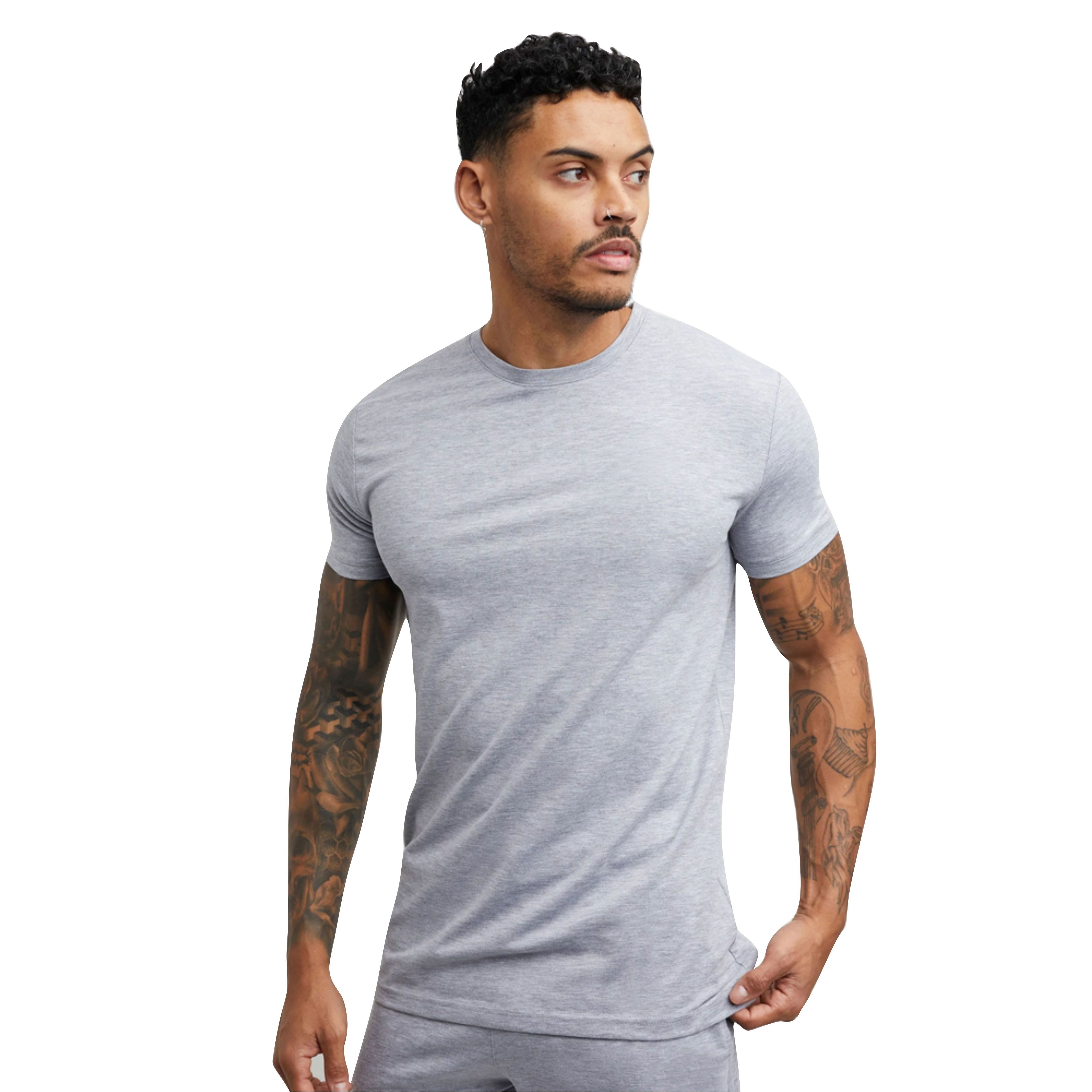 Custom Clothing Running Casual Wear Spandex Men's Sports T-shirt Gym Short Sleeve 2021 New Sports for Man Blank 100% Cotton