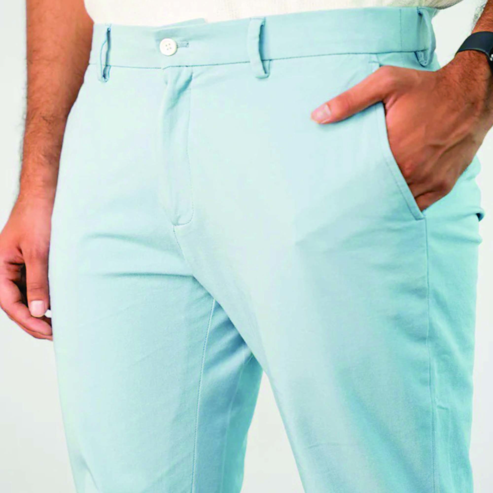 Popular Various Mid Waist Comfortable Men Casual Trousers  Color Sky blue Chino Custom Chinos Mens Pants