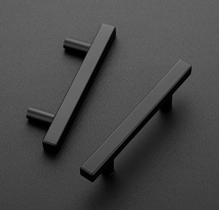 Aluminium Hardware Furniture Kitchen Door Pull Handle Matt Black Gold Knob Cabinet Handles T Bar