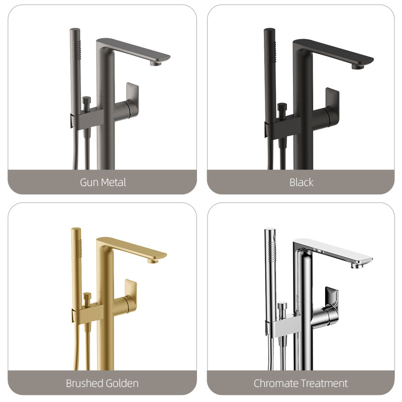 Factory Two Way Water-Flow One Handle Control Two Floor Standing Shower and Tub Bathroom Faucet