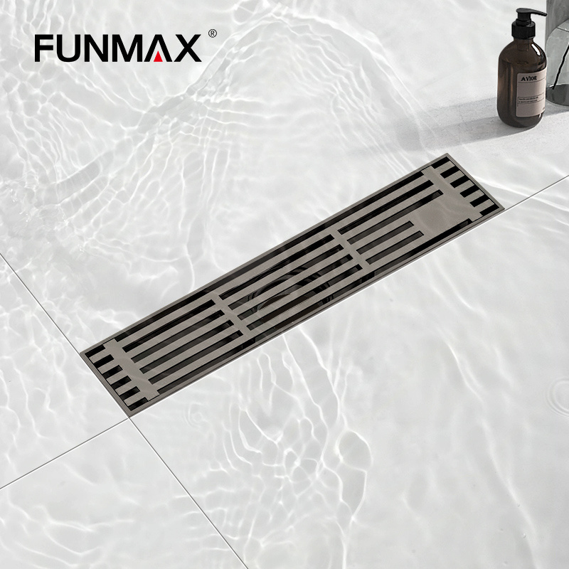 Linear Anti Odor Bathroom Tile Insert Shower The Floor Drain Trap Cover Stainless Steel