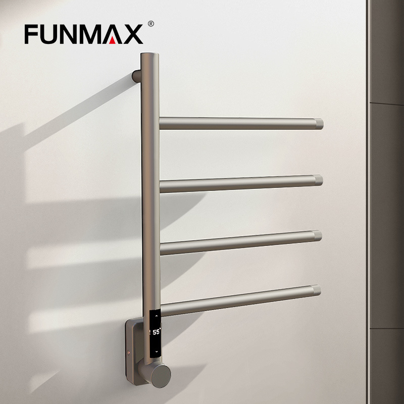 New design electric heated towel rails with time control for bathroom stainless steel towel warmer