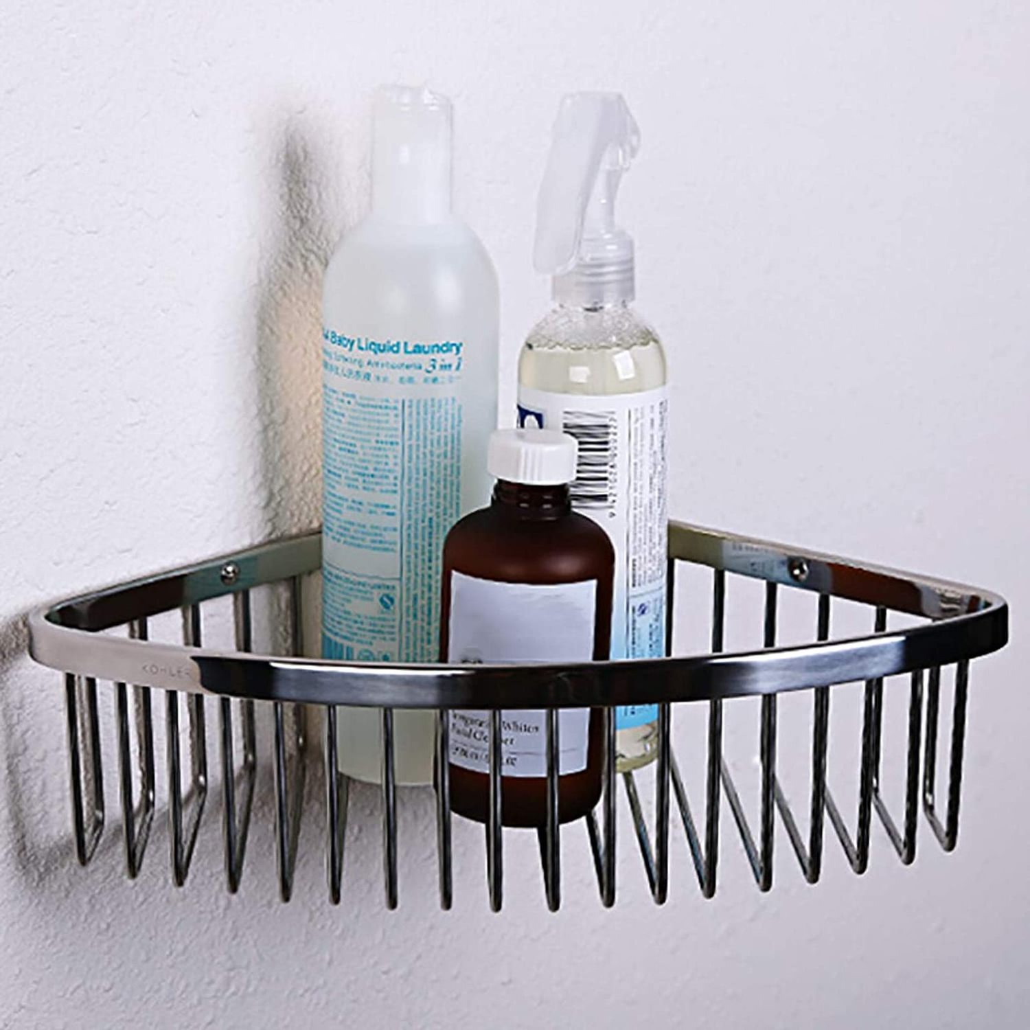 High Quality Stainless Steel polished chrome wall mount corner shower Caddy for Bathroom