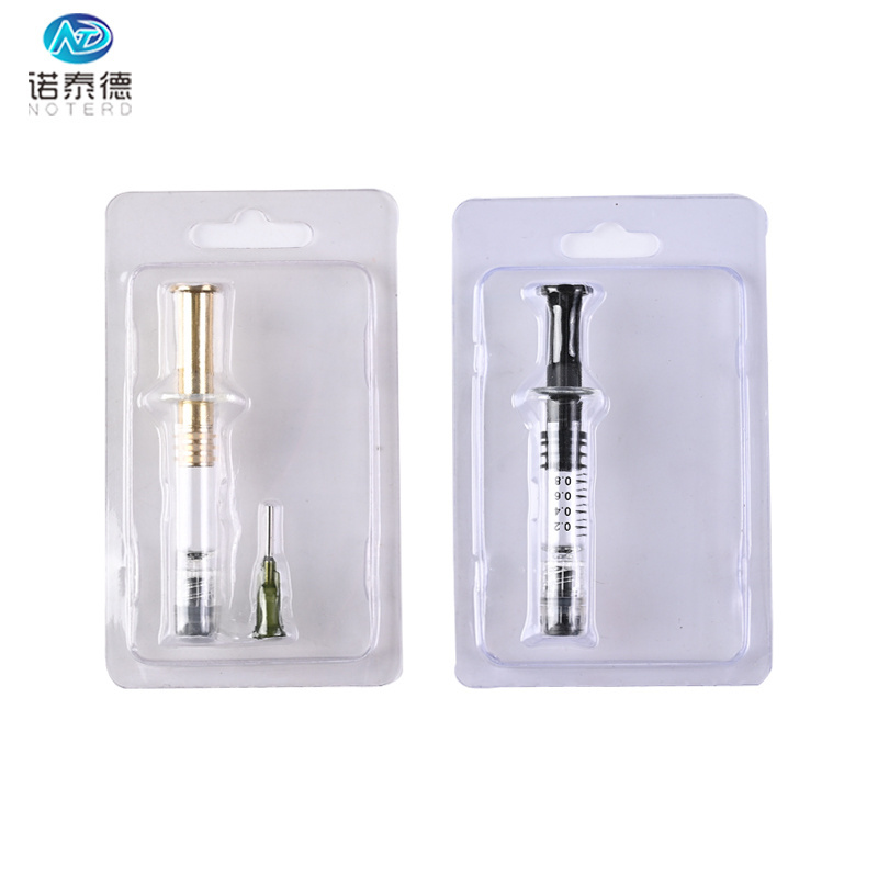 Hot selling disposable 1ml distillate oil prefilled glass syringes with packaging box