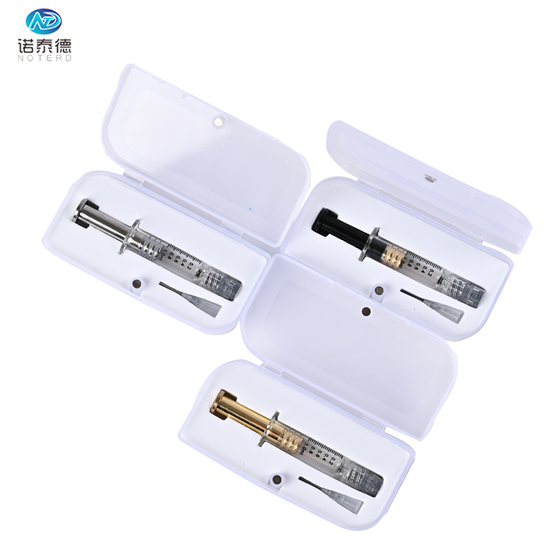 Hot selling disposable 1ml distillate oil prefilled glass syringes with packaging box