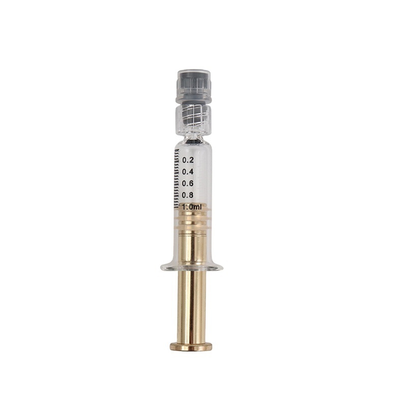 Custom 1ml disposable prefilled glass syringe for oil with magnetic case