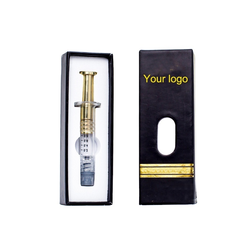 Custom 1ml disposable prefilled glass syringe for oil with magnetic case