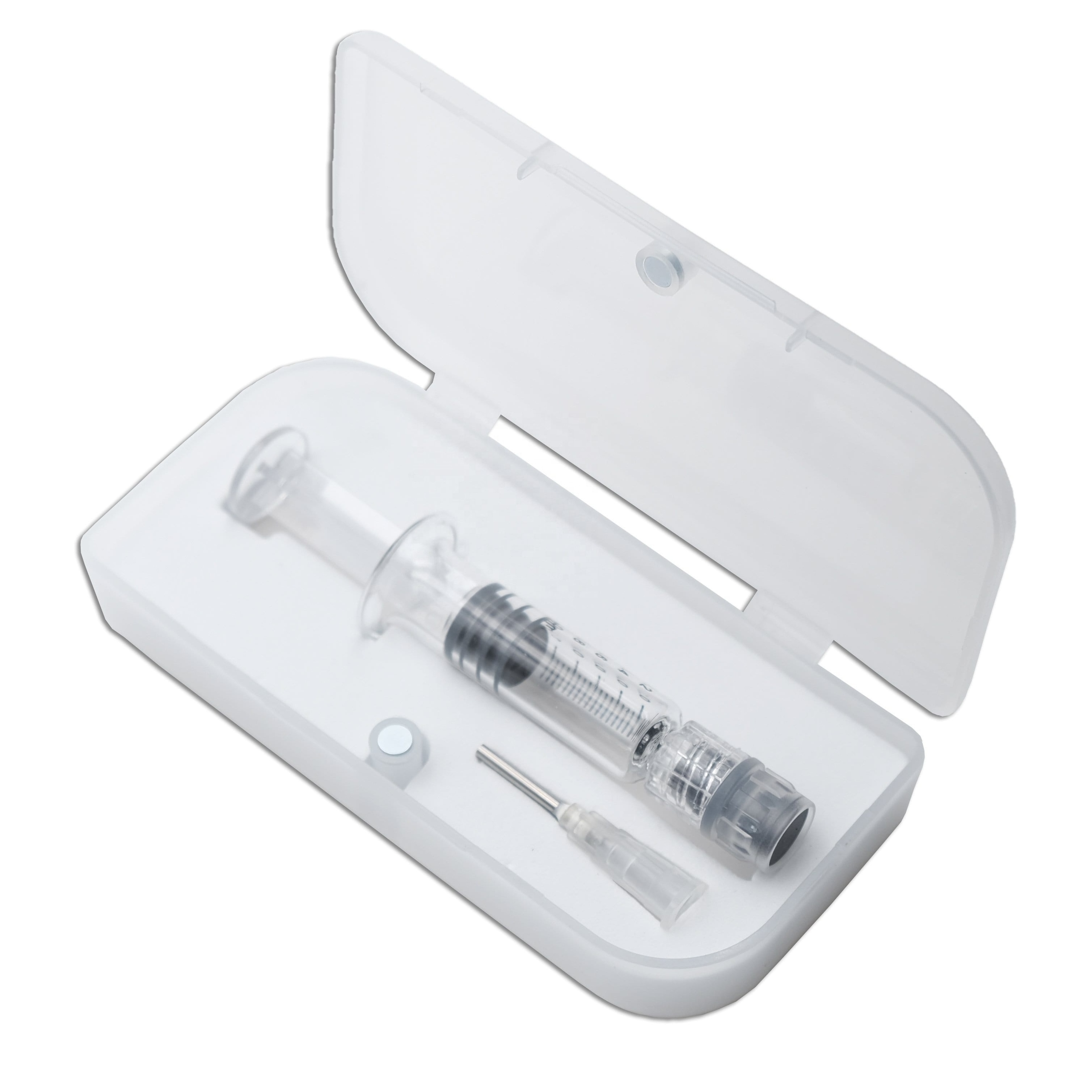 Custom 1ml disposable prefilled glass syringe for oil with magnetic case