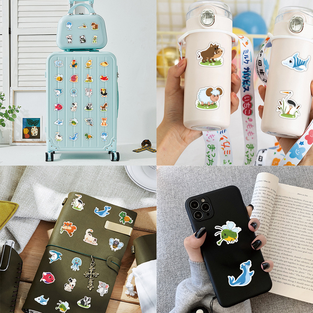 50PCS Animal sticker For Girl Laptop Book Wall Vinyl Cartoon Barbies Doll Sticker