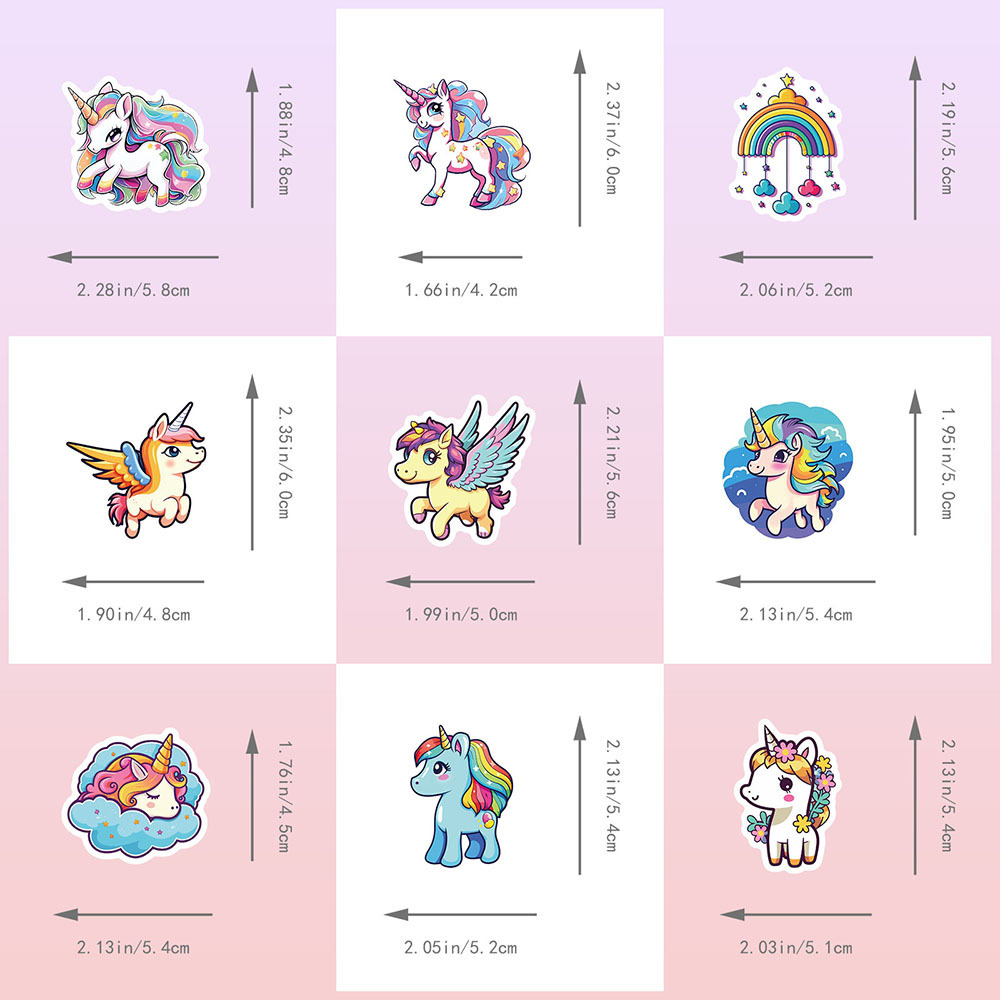 Factory direct sales of high quality unicorn stickers adhesive Custom die-cut stickers for water cup notebooks and gifts