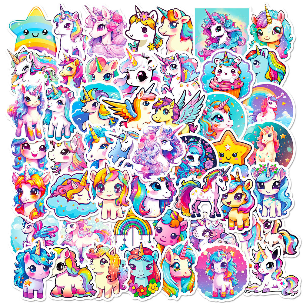 Factory direct sales of high quality unicorn stickers adhesive Custom die-cut stickers for water cup notebooks and gifts