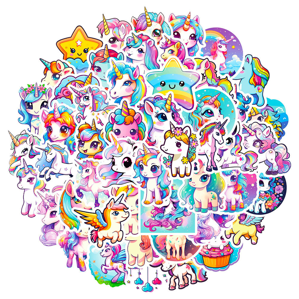 Factory direct sales of high quality unicorn stickers adhesive Custom die-cut stickers for water cup notebooks and gifts