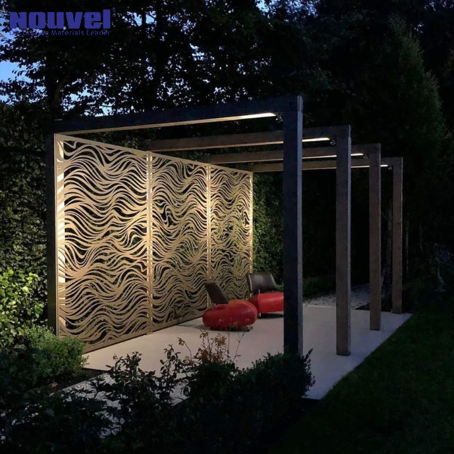 Fireplace Balcony Living Privacy Stainless Steel Doors Partition Wall Room Dividers Screens