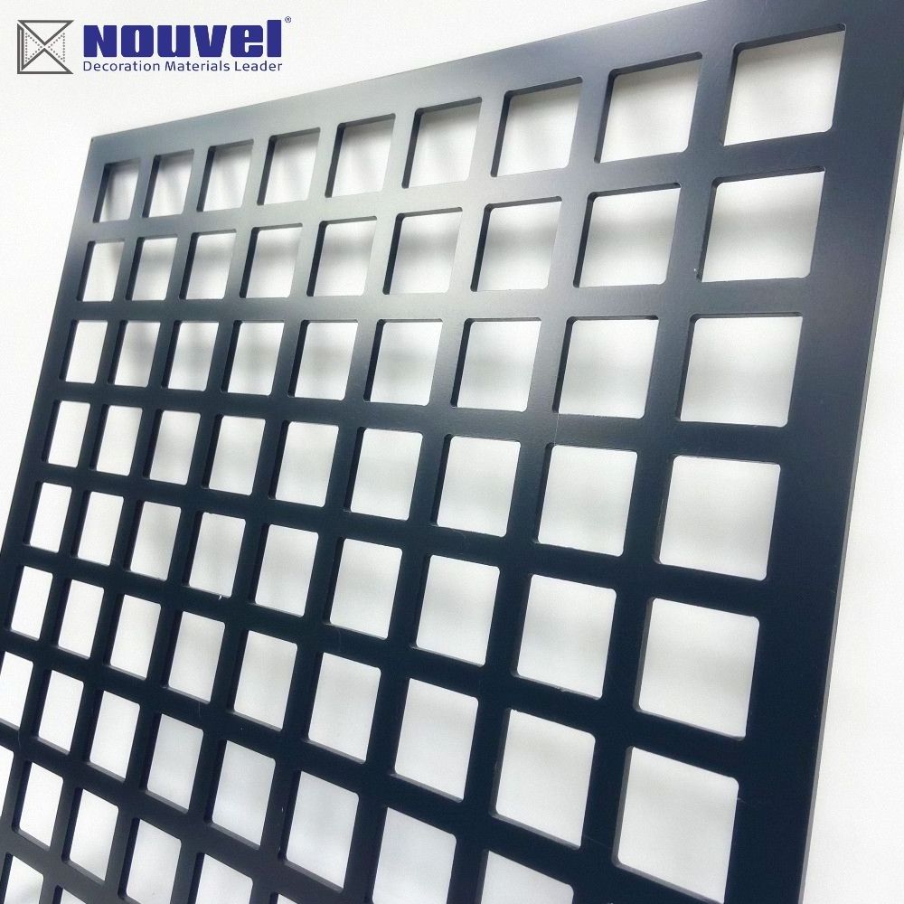 Grid Design Powder Coated Aluminum Laser Cut Decorative Fence Panel Perforated Metal Railing