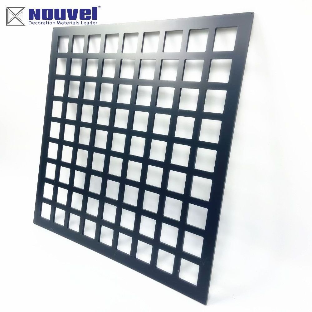 Grid Design Powder Coated Aluminum Laser Cut Decorative Fence Panel Perforated Metal Railing