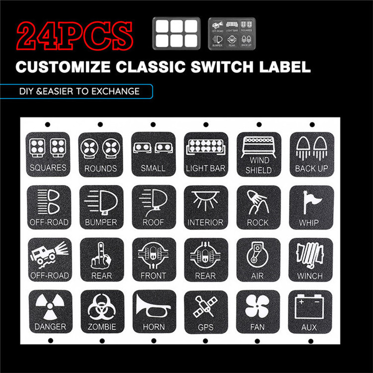 For Any Vehicle With Circuit Breakers Green Backlit Marine Boat Universal 6 Gang Rocker Switch Panel