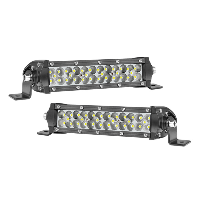 Sold In Pair 7 Inch 60W Tri Row Straight Slim Offroad Led Light Bar