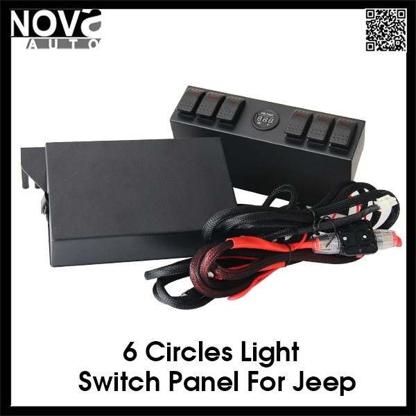 6 Circles Red Lights Switch Panel Rocker Control Panel