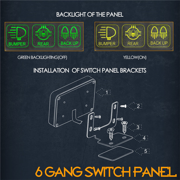 Multi Functions With Wiring Kit Green Led Auto 12 Volt Light Push Button Panel Switch