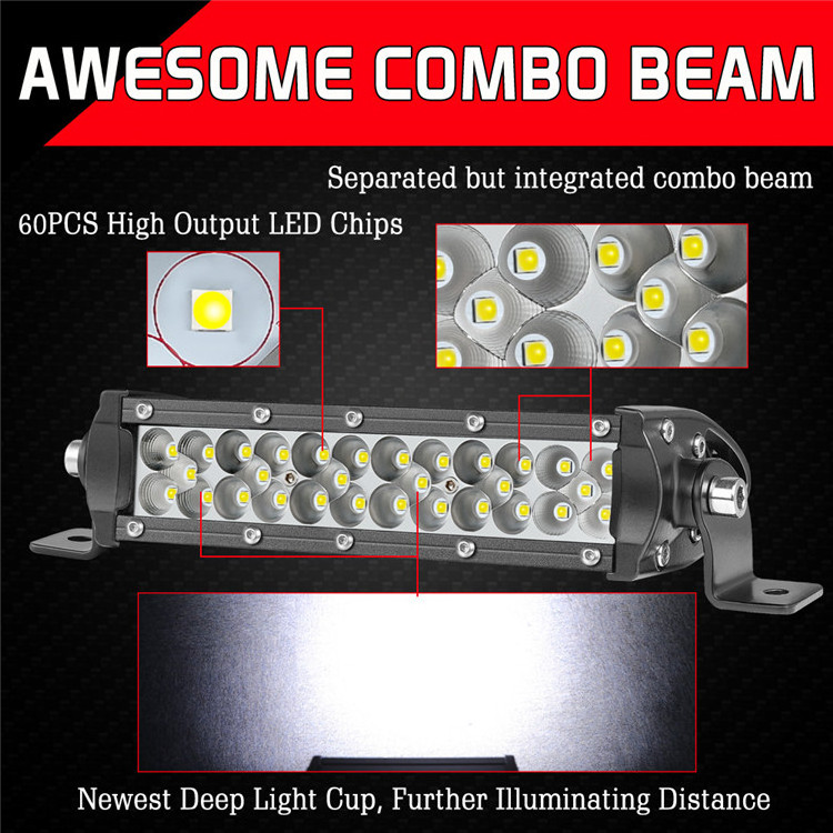 2 Pieces Per Box 7 Inch 60W Hot Sale Offroad Slim 4X4 Led Light Bar