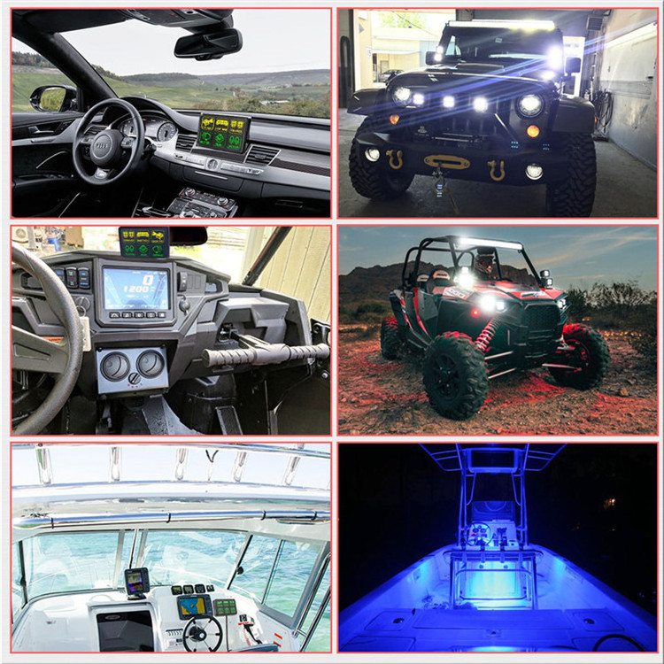 Easy Setup With Diy Stickers Green Led Backlit Waterproof Marine Boat 12V Touch Switch Panel