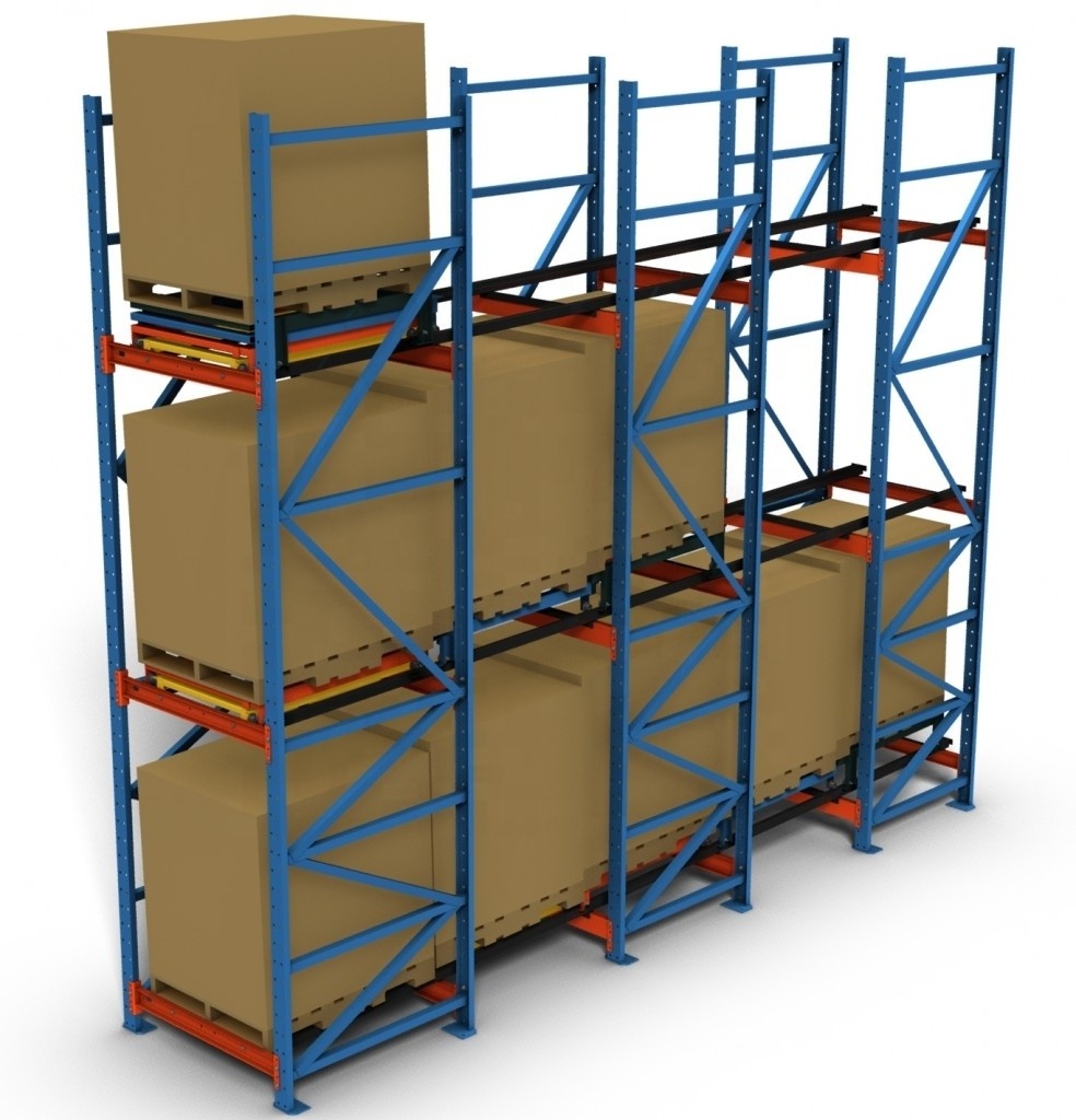 NOVA Cold Storage High Density inventory Lifo Racking, First in Last Out Push Back Pallet Rack/