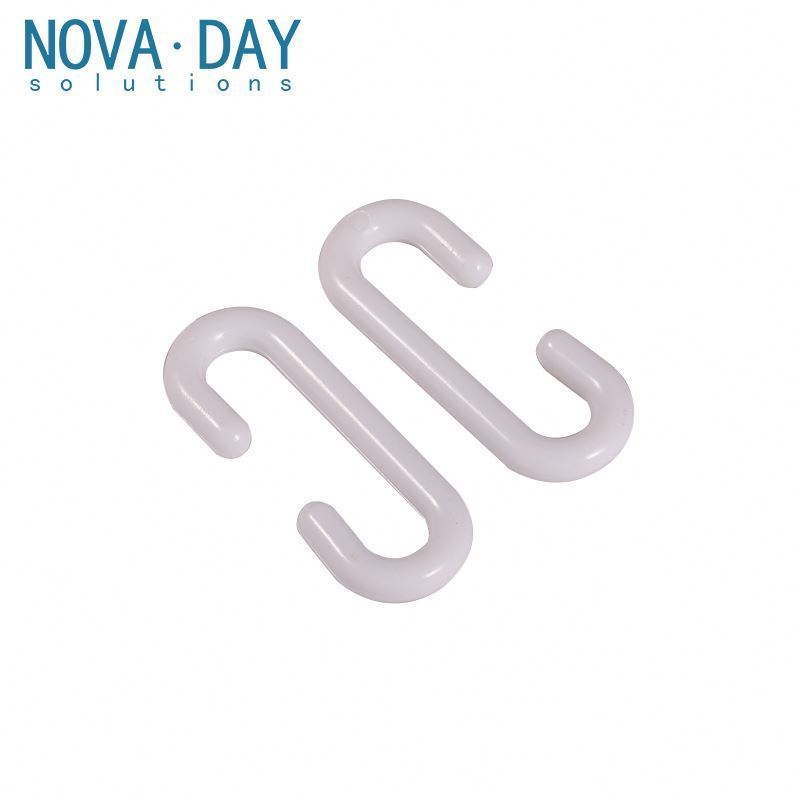 Novaday Pop Supermarket Multifunctional Ceiling Rack Pegboard Hook Plastic C Shape Hanger Hook Ring Drape Hanger Clips