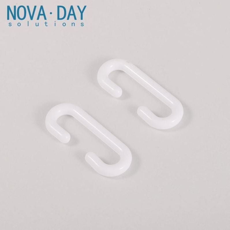 Novaday Pop Supermarket Multifunctional Ceiling Rack Pegboard Hook Plastic C Shape Hanger Hook Ring Drape Hanger Clips